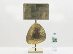 Willy Daro Large Belgian Willy Daro table lamp in brass and bronze 1970s - 996017