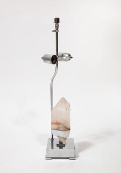 Willy Daro Nickel and Quartz table Lamp by Willy Daro Belgium c 1970 - 3299191