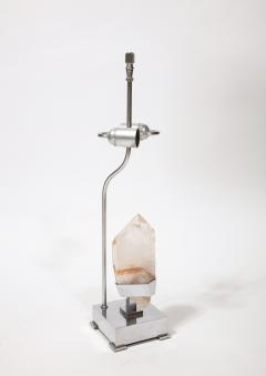 Willy Daro Nickel and Quartz table Lamp by Willy Daro Belgium c 1970 - 3299194