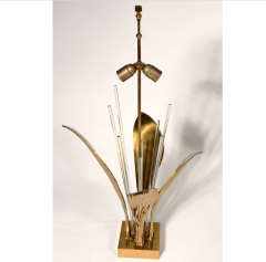 Willy Daro Pair of Rare Table Lamps leaf bronze by Willy Daro - 769820