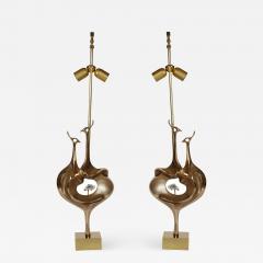 Willy Daro Pair of peacock table lamps - 727786