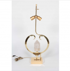 Willy Daro Pair of table lamps in bronze heart and cristal de roche by Willy Daro - 778487
