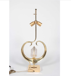 Willy Daro Pair of table lamps in bronze heart and cristal de roche by Willy Daro - 778490