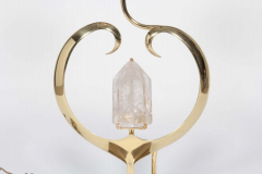 Willy Daro Pair of table lamps in bronze heart and cristal de roche by Willy Daro - 778495