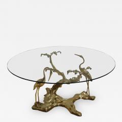 Willy Daro Willy Daro 1970s French Sculptural Brass and Glass Coffee Table - 2029131