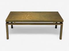 Willy Daro Willy Daro Engraved Brass Coffee Table Belgium 1970s - 4384759