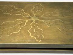 Willy Daro Willy Daro Engraved Brass Coffee Table Belgium 1970s - 4384761