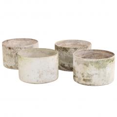 Willy Guhl Four French Cast Stone Round Planters Attributed to Willy Guhl C 1970  - 4452743
