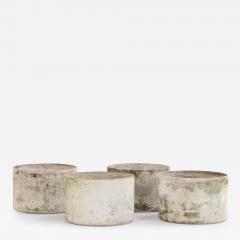 Willy Guhl Four French Cast Stone Round Planters Attributed to Willy Guhl C 1970  - 4454361