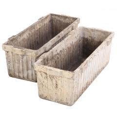 Willy Guhl Pair of French Cast Stone Rectangular Planters by Willy Guhl C 1970 - 4643640