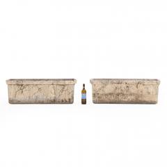Willy Guhl Pair of French Cast Stone Rectangular Planters by Willy Guhl C 1970 - 4643644