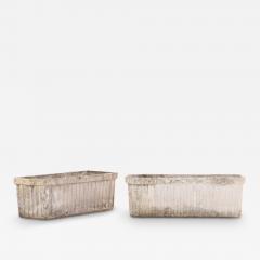 Willy Guhl Pair of French Cast Stone Rectangular Planters by Willy Guhl C 1970 - 4643780