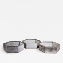 Willy Guhl Set of 3 Willy Guhl hexagonal Eternit outdoor planters - 2022091