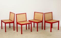 Willy Guhl Set of Four Red Lacquered Bankshuhl Chairs by Willy Guhl for Stendig - 660625