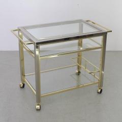 Willy Rizzo Bar Cart in Chrome and Brass attributed to Willy Rizzo - 538745