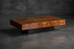 Willy Rizzo Burlwood Coffee Table in the Style of Willy Rizzo Italy 1970s - 4452066
