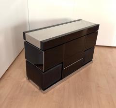 Willy Rizzo Convertible Bar Black Lacquer Chrome Leather Italy circa 1970 - 4573009
