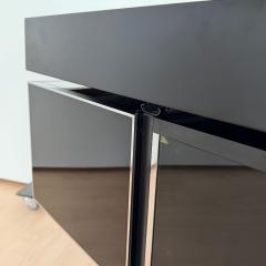 Willy Rizzo Convertible Bar Black Lacquer Chrome Leather Italy circa 1970 - 4573017