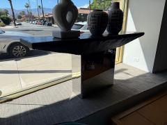 Willy Rizzo Italian Modern Polished Chrome Stone Console Table 1980 Willy Rizzo - 4611271