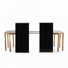 Willy Rizzo Italian black glass and brass dining table attributed to Willy Rizzo C 1970  - 4252504