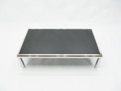 Willy Rizzo Large brass and chrome Coffee Table Willy Rizzo model Flaminia 1970s - 1513785