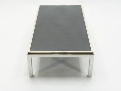 Willy Rizzo Large brass and chrome Coffee Table Willy Rizzo model Flaminia 1970s - 1513789