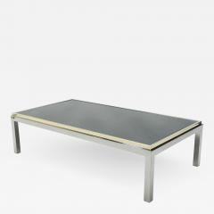 Willy Rizzo Large brass and chrome Coffee Table Willy Rizzo model Flaminia 1970s - 1515056