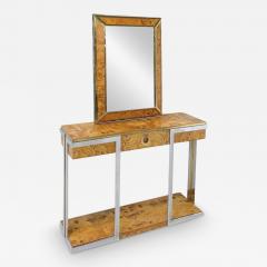 Willy Rizzo Mid Century Modern Console With Mirror in the style of Willy Rizzo 1970s - 3323319