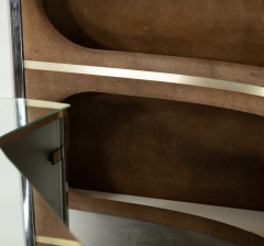 Willy Rizzo Mid Century Modern Suede Bar by Willy Rizzo Italy 1970s - 4525073