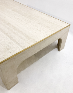 Willy Rizzo Mid Century Modern Travertine Coffee Table by Willy Rizzo Italy 1960s - 4524914