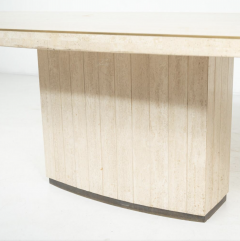 Willy Rizzo Mid Century Modern Travertine Dining Table by Willy Rizzo 1970s - 4524879