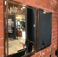 Willy Rizzo Pair of Brass and Chrome Mirrors by Willy Rizzo Italy 1970s - 683746