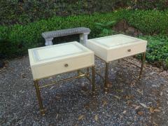 Willy Rizzo Pair of Italian Modern Brass and Lacquered Tables Attributed to Willy Rizzo - 4505676