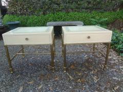 Willy Rizzo Pair of Italian Modern Brass and Lacquered Tables Attributed to Willy Rizzo - 4505708