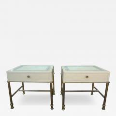 Willy Rizzo Pair of Italian Modern Brass and Lacquered Tables Attributed to Willy Rizzo - 4508145