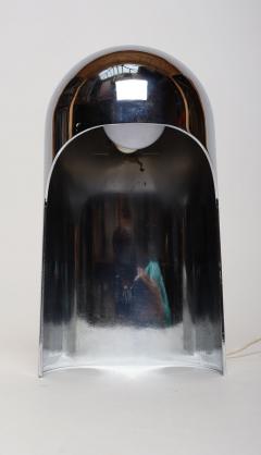 Willy Rizzo Pair of Italian Modern Space Age Sculptural Chrome Helmet Table Lamps - 4738294