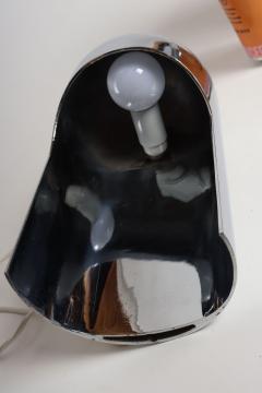 Willy Rizzo Pair of Italian Modern Space Age Sculptural Chrome Helmet Table Lamps - 4738296