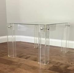 Willy Rizzo Rare French Prototype Mid Century Modern Coffee or End Table in Lucite Glass - 3704656