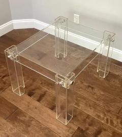 Willy Rizzo Rare French Prototype Mid Century Modern Coffee or End Table in Lucite Glass - 3704668