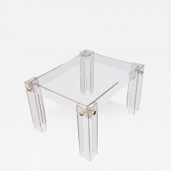 Willy Rizzo Rare French Prototype Mid Century Modern Coffee or End Table in Lucite Glass - 3706618