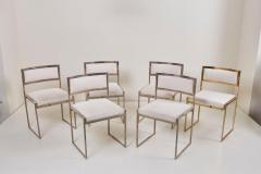 Willy Rizzo Set of 6 Dining Chairs in Brass Gold and Chrome by Willy Rizzo - 935517