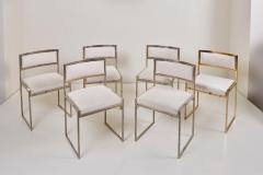 Willy Rizzo Set of 6 Dining Chairs in Brass Gold and Chrome by Willy Rizzo - 935518