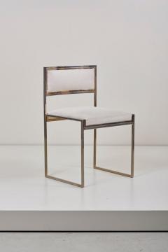 Willy Rizzo Set of 6 Dining Chairs in Brass Gold and Chrome by Willy Rizzo - 935520