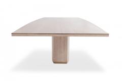 Willy Rizzo Travertine dining table with brass details Willy Rizzo Jean Charles 1970s - 858038