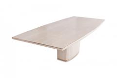 Willy Rizzo Travertine dining table with brass details Willy Rizzo Jean Charles 1970s - 858041