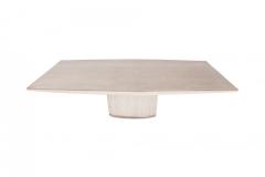 Willy Rizzo Travertine dining table with brass details Willy Rizzo Jean Charles 1970s - 858042