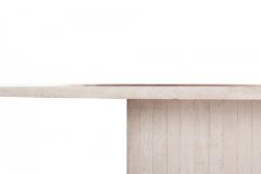 Willy Rizzo Travertine dining table with brass details Willy Rizzo Jean Charles 1970s - 858043