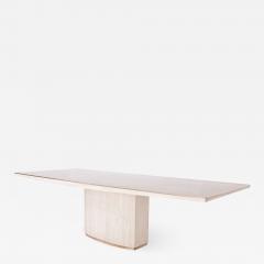 Willy Rizzo Travertine dining table with brass details Willy Rizzo Jean Charles 1970s - 860699
