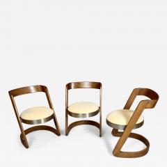 Willy Rizzo WILLY RIZZO LACQUERED WOOD AND STEEL DINING CHAIRS FOR MARIO SABOT - 3170505