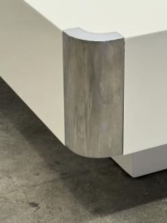 Willy Rizzo White Lacquer Coffee Table Attributed to Willy Rizzo - 4786074
